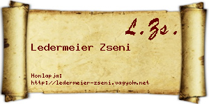 Ledermeier Zseni névjegykártya